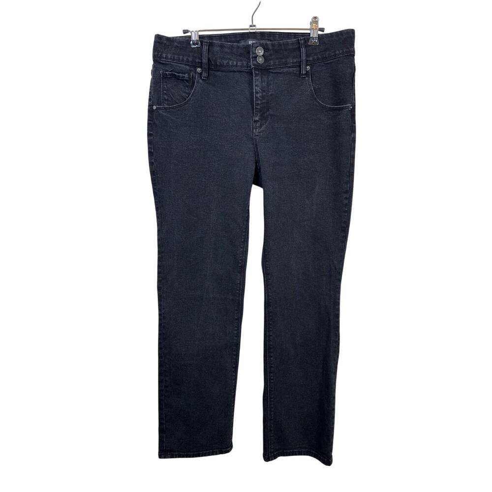 Hudson Straight Jeans Womens 12 Black Mid Rise Stretch Flap Pockets